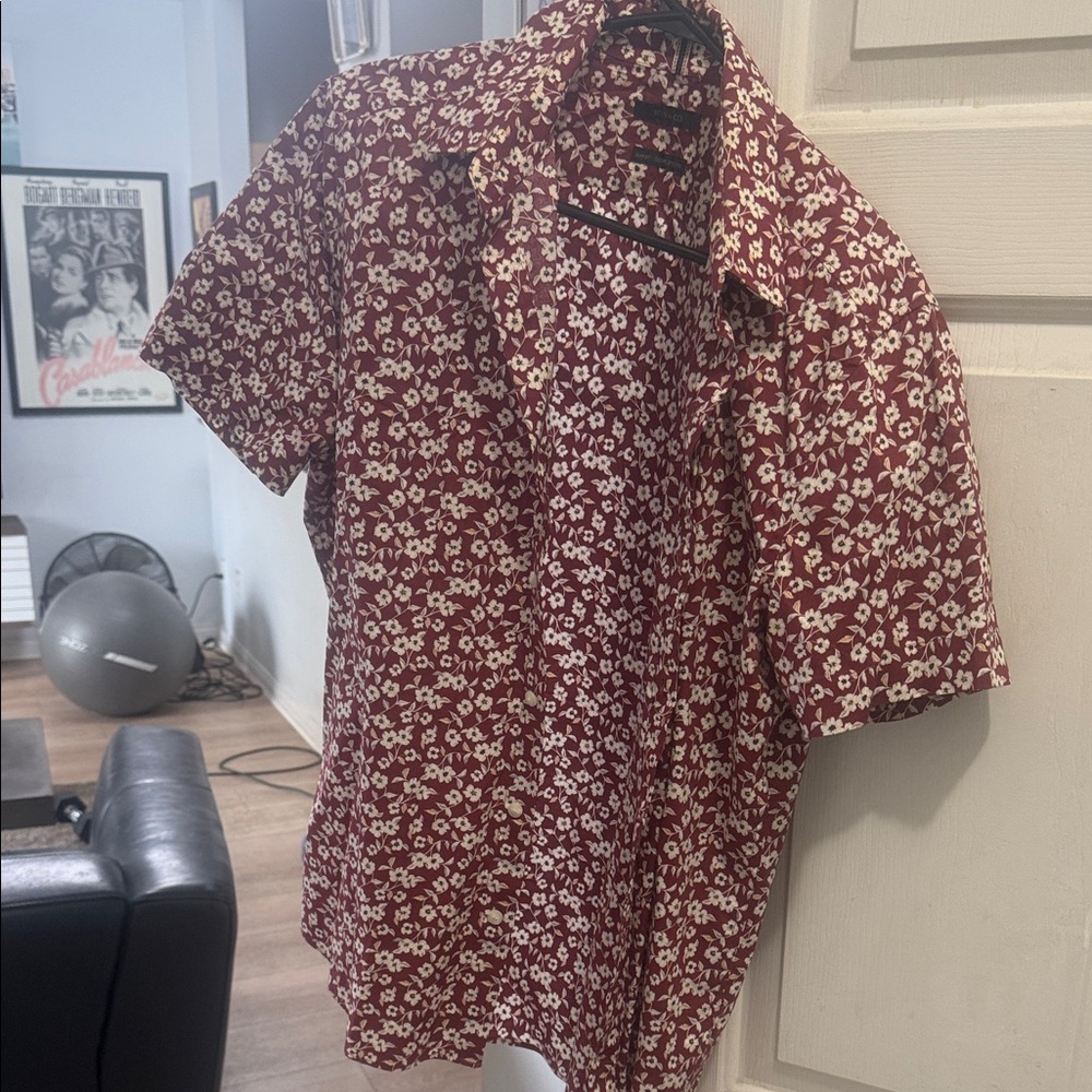 RW&CO. Burgundy Floral Men's Shirt
